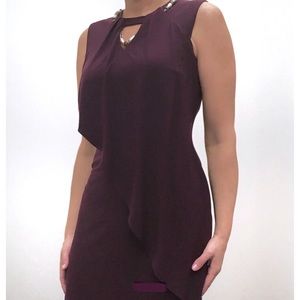 Frank Lyman | Women’s sheath midi party/cocktail dress plum, size 8.